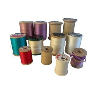 Vintage Wood Thread spools set 12 #43